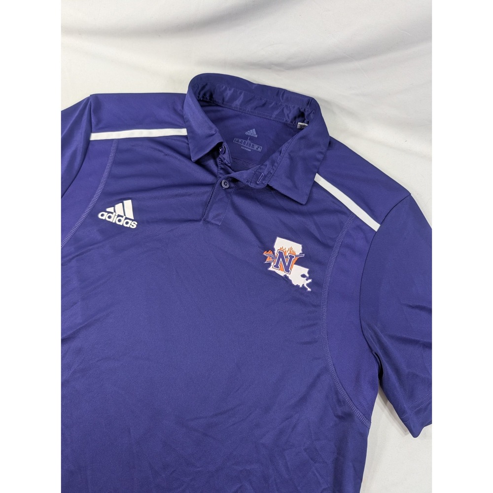 Adidas Northwestern State University Demons Football Polo Shirt Large Purple